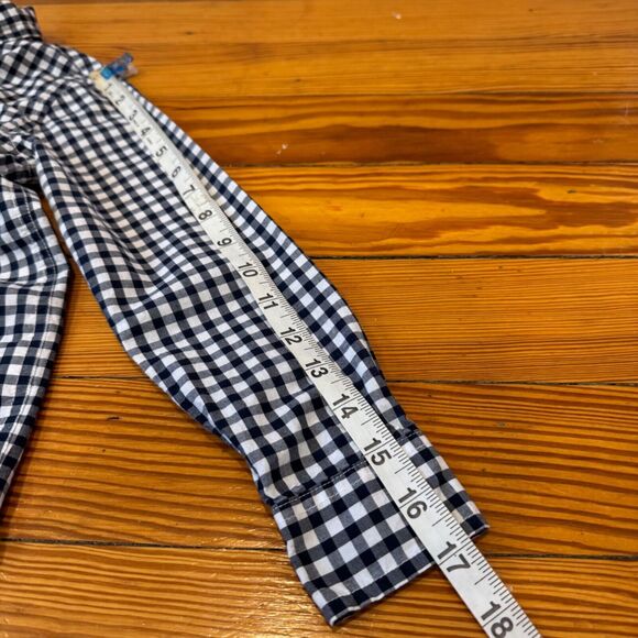 Janie & Jack navy gingham long sleeve button-up shirt Kids 6 dressy holiday - Picture 9 of 9